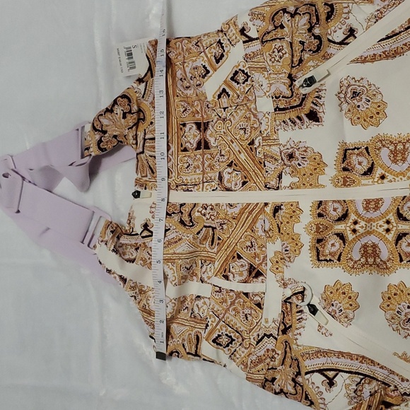 Free People Alpine Glow Printed Snow Bib Brushed Sail Paisley - Picture 12 of 12